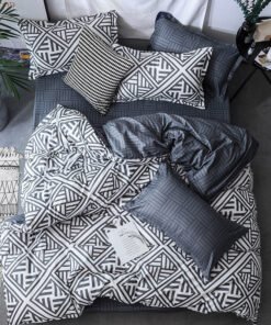 “Ramie Geometric” – 3-dijelni set posteljine od prirodnih rami vlakana