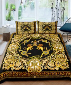 “Royal Lion Baroque Set” – 2/3-dijelni set posteljine od lana sa luksuznim ornamentalnim dezenom i zlatnim detaljima
