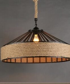 “Rustic Rope” – Retro metalni luster sa konopljinim užetom