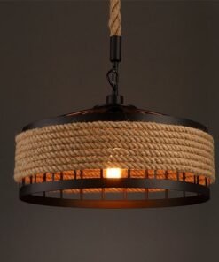“Rustic Rope” – Retro metalni luster sa konopljinim užetom