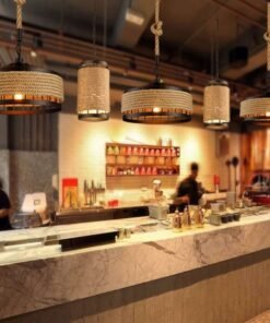 “Rustic Rope” – Retro metalni luster sa konopljinim užetom