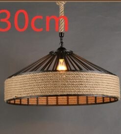 “Rustic Rope” – Retro metalni luster sa konopljinim užetom