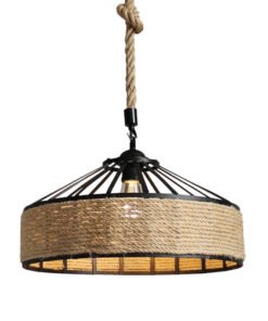 “Rustic Rope” – Retro metalni luster sa konopljinim užetom
