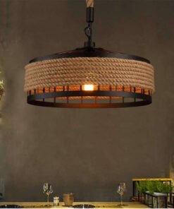 “Rustic Rope” – Retro metalni luster sa konopljinim užetom