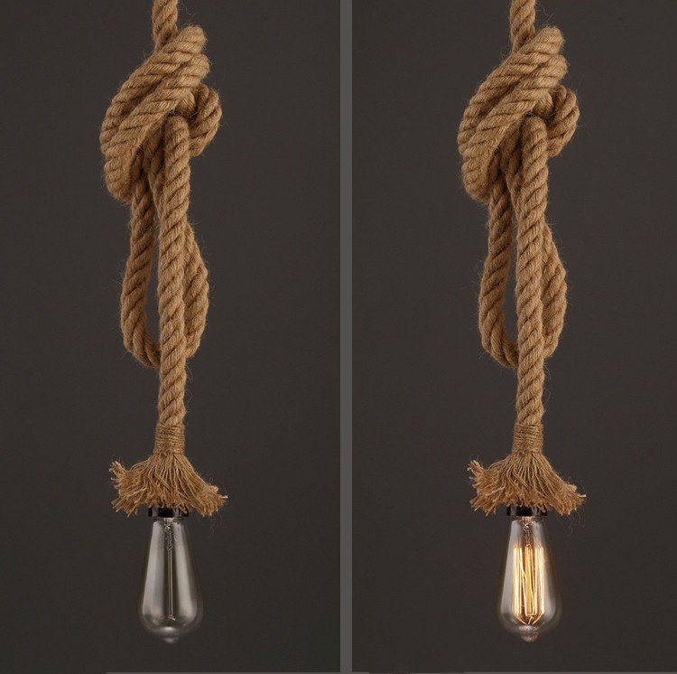 “Rustic Rope” – Viseći luster od prirodnog užeta (konoplje)
