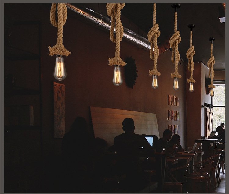 “Rustic Rope” – Viseći luster od prirodnog užeta (konoplje)