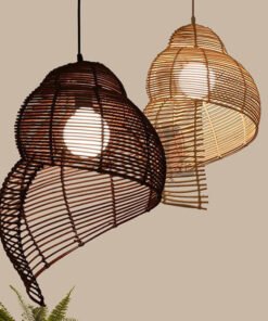 “Snail Rattan” – Kreativna viseća lampa od prirodnog ratana i bambusa