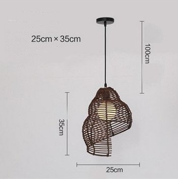 “Snail Rattan” – Kreativna viseća lampa od prirodnog ratana i bambusa