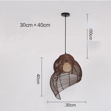 “Snail Rattan” – Kreativna viseća lampa od prirodnog ratana i bambusa