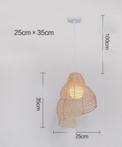 “Snail Rattan” – Kreativna viseća lampa od prirodnog ratana i bambusa