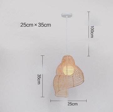 “Snail Rattan” – Kreativna viseća lampa od prirodnog ratana i bambusa