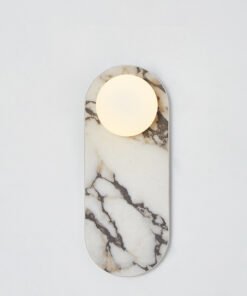 “Stone & Light Pillar” – Retro mramorna zidna lampa sa staklenim difuzorom