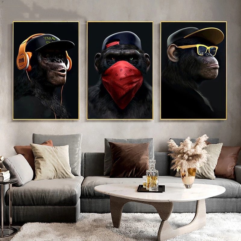 "Urban Apes" Canvas – Moderna ulična umjetnost na platnu