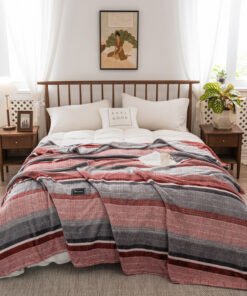 “Velvet Stripe” – Višenamjenska flanelska deka sa baršunastim efektom