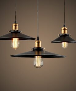 “Vintage Black Orb” – Mali crni željezni luster za trpezariju