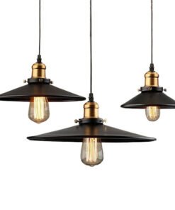 “Vintage Black Orb” – Mali crni željezni luster za trpezariju
