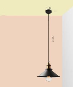 “Vintage Black Orb” – Mali crni željezni luster za trpezariju