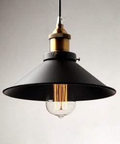 “Vintage Black Orb” – Mali crni željezni luster za trpezariju