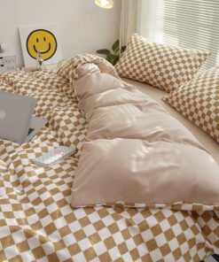 “Checker Pattern Bedding Set” – 3/4-dijelni set posteljine sa modernim kariranim uzorkom