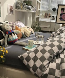 “Geometric Cotton Bedding Set” – Moderni 3/4-dijelni set posteljine sa geometrijskim uzorcima