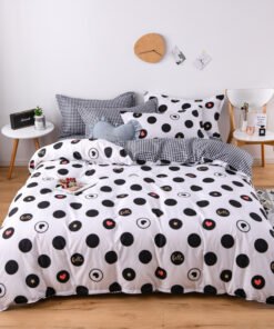 “Kids Cartoon Bedding Set” – 3/4-dijelni set posteljine sa veselim dječijim motivima i print uzorcima - Retro Dots (Retro tufne) - King – 2m