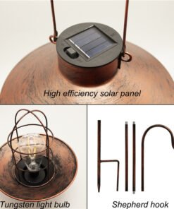 “Solar Hanging Lantern” – Retro solarni viseći fenjer sa toplim LED osvjetljenjem