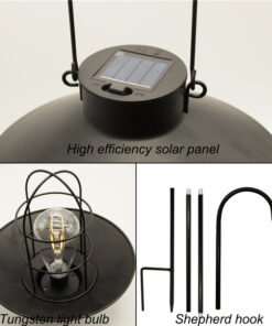 “Solar Hanging Lantern” – Retro solarni viseći fenjer sa toplim LED osvjetljenjem