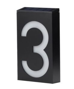 “Solar House Number Light” – LED solarna zidna svjetiljka za kućni broj - No. 3 (Broj 3)