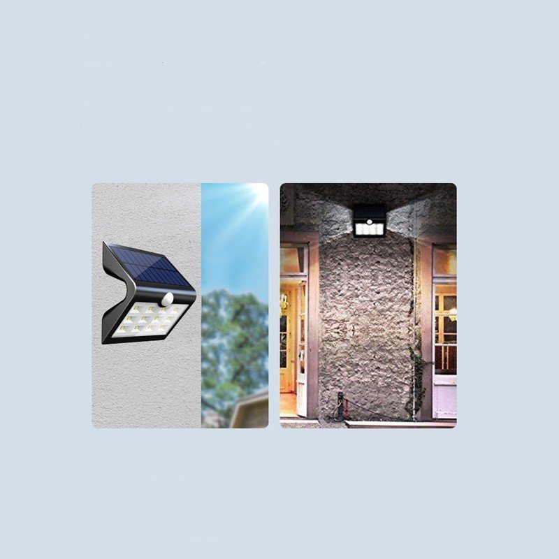 “Solar Motion Wall Light – Black Angle” – LED solarna zidna svjetiljka sa senzorom pokreta