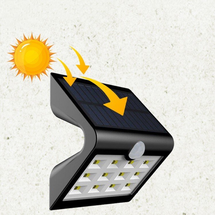 “Solar Motion Wall Light – Black Angle” – LED solarna zidna svjetiljka sa senzorom pokreta