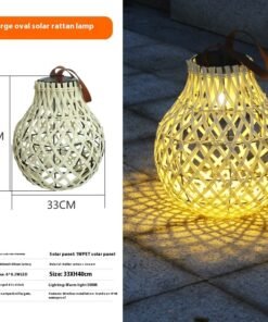 “Solar Rattan Lantern” – Dekorativna solarna LED vrtna lampa za dvorište i terasu