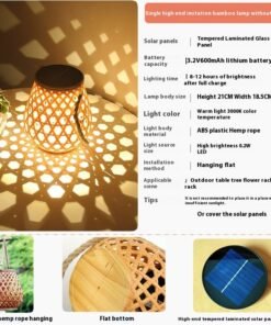 “Solar Rattan Lantern” – Dekorativna solarna LED vrtna lampa za dvorište i terasu