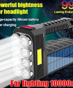 “Solar Search Flashlight” – Punjiva LED ručna svjetiljka sa COB panelom i USB punjenjem