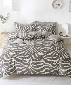 “Zebra Pattern Bedding Set” – 4-dijelni set posteljine sa modernim zebra uzorkom