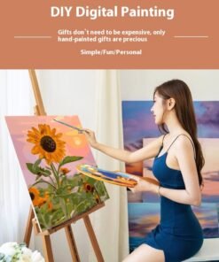 DIY Set za Slikanje "Suncokreti u Vazi" - Uradi Sam na Platnu