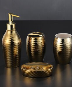"Golden Honeycomb" – Luksuzni porculanski set kupaonske galanterije