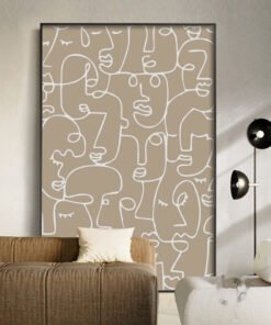 Moderna Ekspresionistička Zidna Umjetnost - Set od 5 Portreta (Canvas)