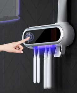 Pametni UV Sterilizator za Četkice - Solarni Punjivi Držač s Displejom