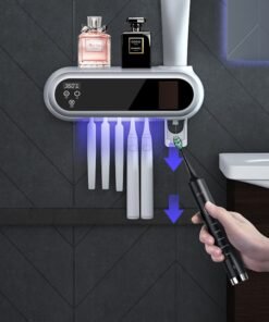 Pametni UV Sterilizator za Četkice - Solarni Punjivi Držač s Displejom