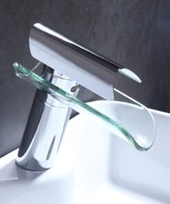 "Waterfall Glass" – Miješalica sa staklenim izljevom (Srebrna)