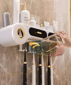 Zidni Organizator za Kupaonicu - Automatski Dozator Paste i Držač Četkica