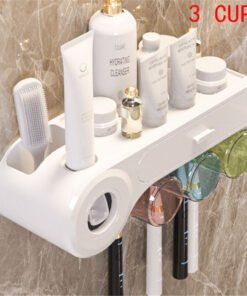 Zidni Organizator za Kupaonicu - Automatski Dozator Paste i Držač Četkica
