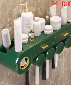 Zidni Organizator za Kupaonicu - Automatski Dozator Paste i Držač Četkica