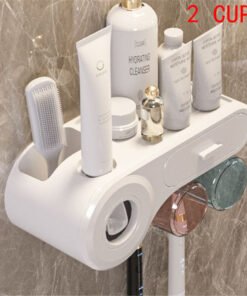 Zidni Organizator za Kupaonicu - Automatski Dozator Paste i Držač Četkica