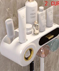 Zidni Organizator za Kupaonicu - Automatski Dozator Paste i Držač Četkica